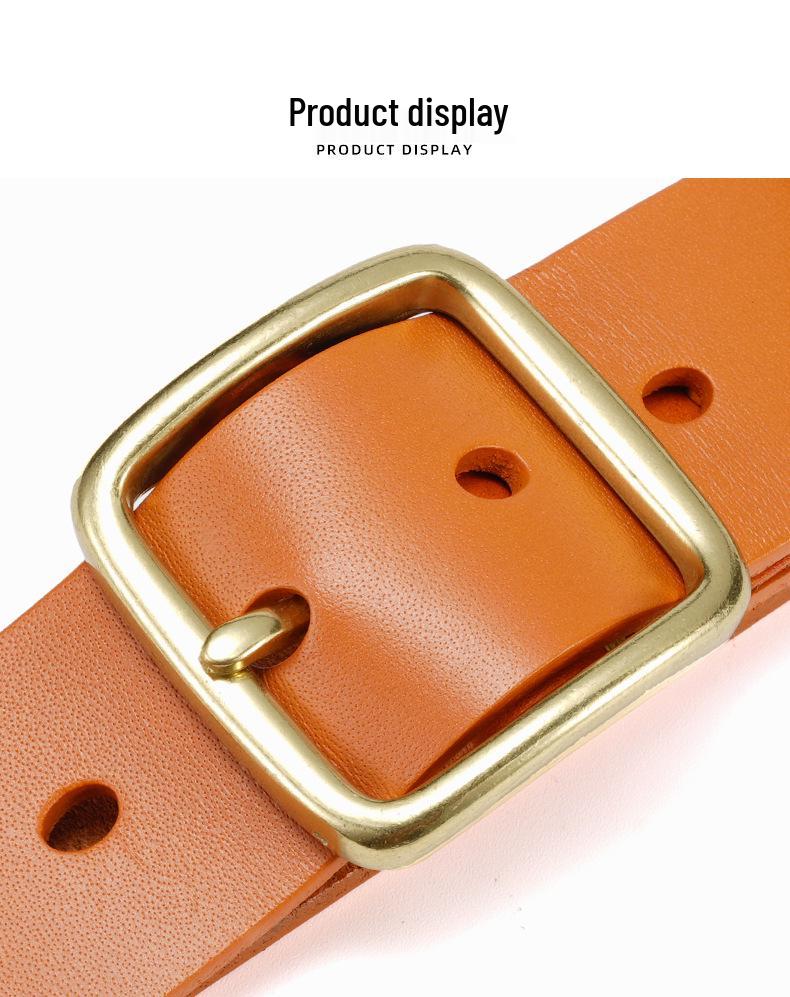 Retro Men's Cowhide Leather Pin Buckle Belt - Versatile Business Casual for All Ages