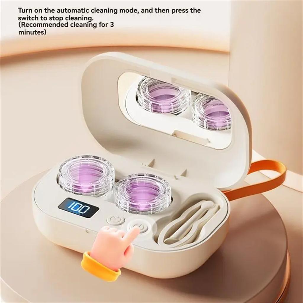 Cleaner Rechargeable Eye Cleaner With Vanity Mirror Compact Lens Cleaner With Two Cleaning Modes Fits Hard, Soft