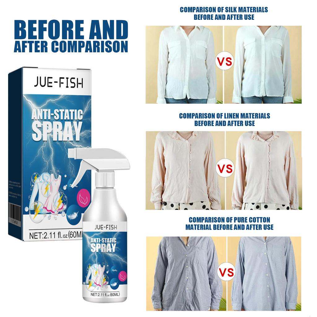 JUE FISH anti-static spray for home clothes, quilts, anti-static down jacket care spray
