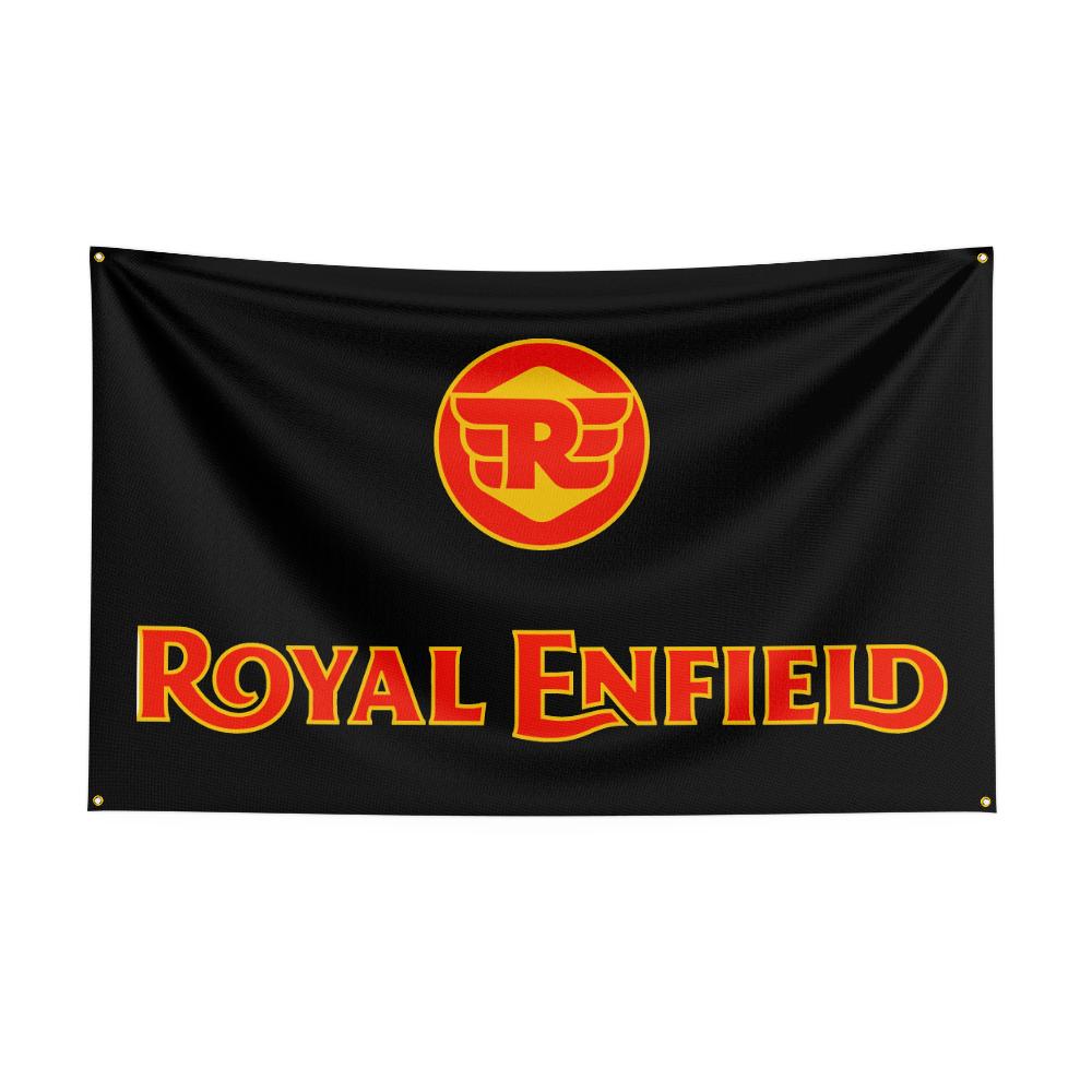 R-Ro-yal E-En-fie-lds Flag Polyester Digital Printed Racing Motorcycle Tapestry Banner for Garage Room Decor