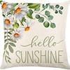 Small Daisy Flower Pillowcase New Striped Linen Home Fabric Sofa Pillowcase Light Luxury