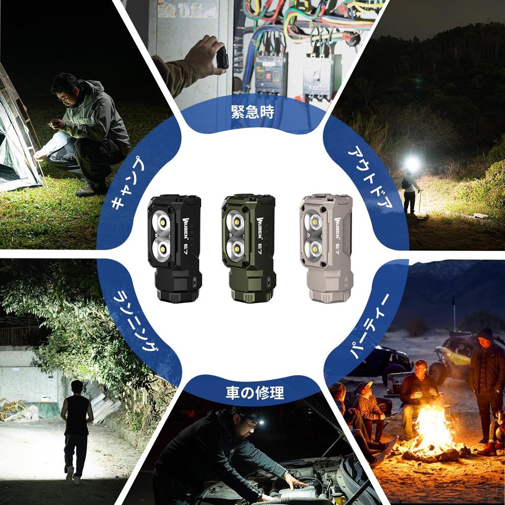 WUBEN E7 1800 Lumens Rechargeable Mini Flashlight with Magnet -