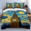 Clock Tower, Starry Sky. Bedding Sets Duvet Cover Sets Duvet Covers Pillowcases(1* Duvet Cover 2* Pillowcases Without Duvet Insert)
