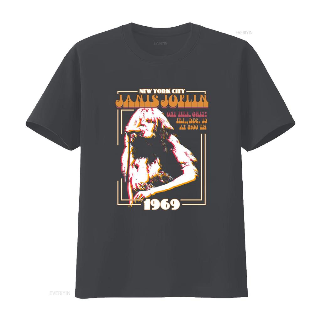 Janis Joplin New York City 1969 Concert Rock and Roll Music Vintage Style T Shirt vintage Washed Slightly homme