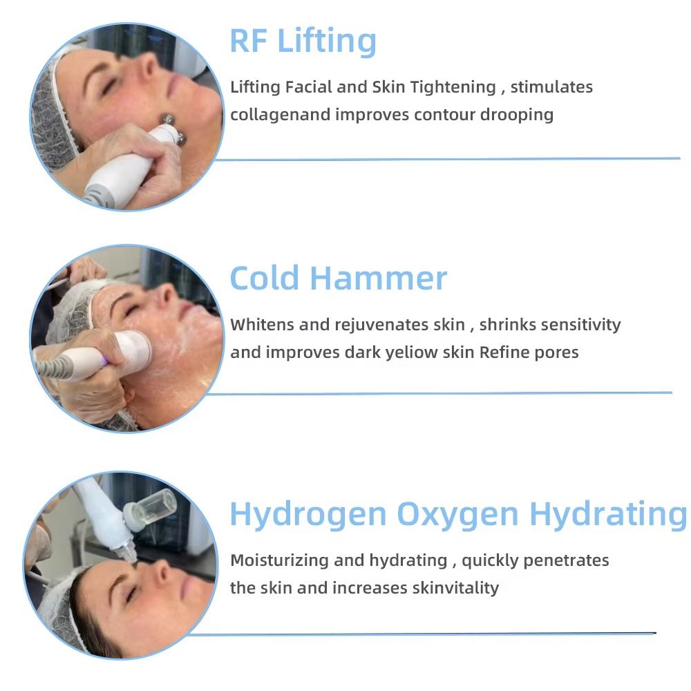 Hydro Wasser Sauerstoff Jet Peel Maschine Oxy Spray Gesichtsmaschine Gesichtsreinigung RF Lifting Dermabrasion Hautpflege Schönheitsgerät Spa