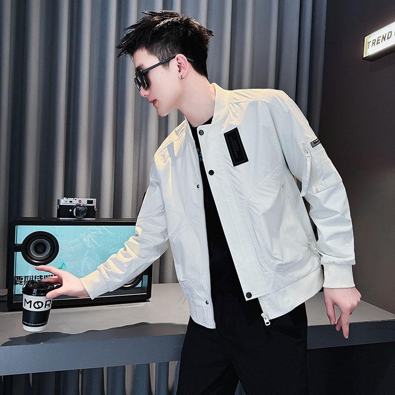 Pánská trendy bunda s baseballovým límcem: Vysoce kvalitní pilotní bunda ve street stylu pro jaro a podzim 2025