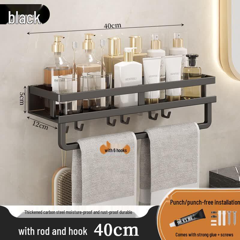 LIEI No-Drill Wall-Mounted Bathroom Shelf