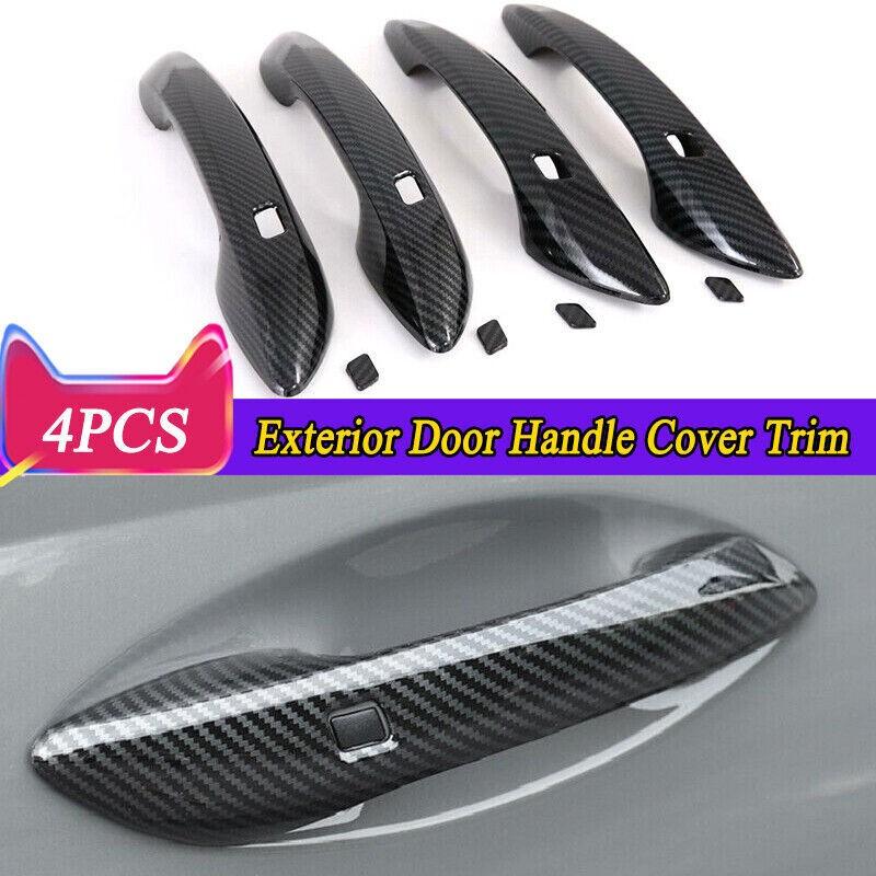 Carbon Fiber Exterior Side Door Handle Cover Trim For Hyundai Sonata 2020-2024