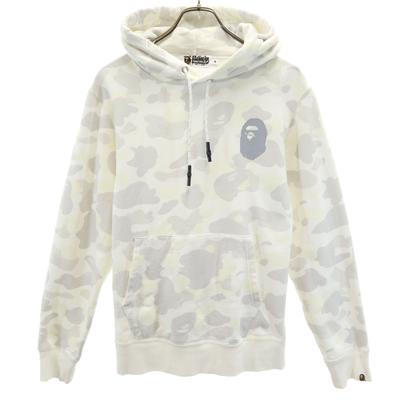 A Bathing Ape Vyrobeno v Japonsku, luminiscenční Mikiny s dlouhým rukávem M bílá Pánská Použitá