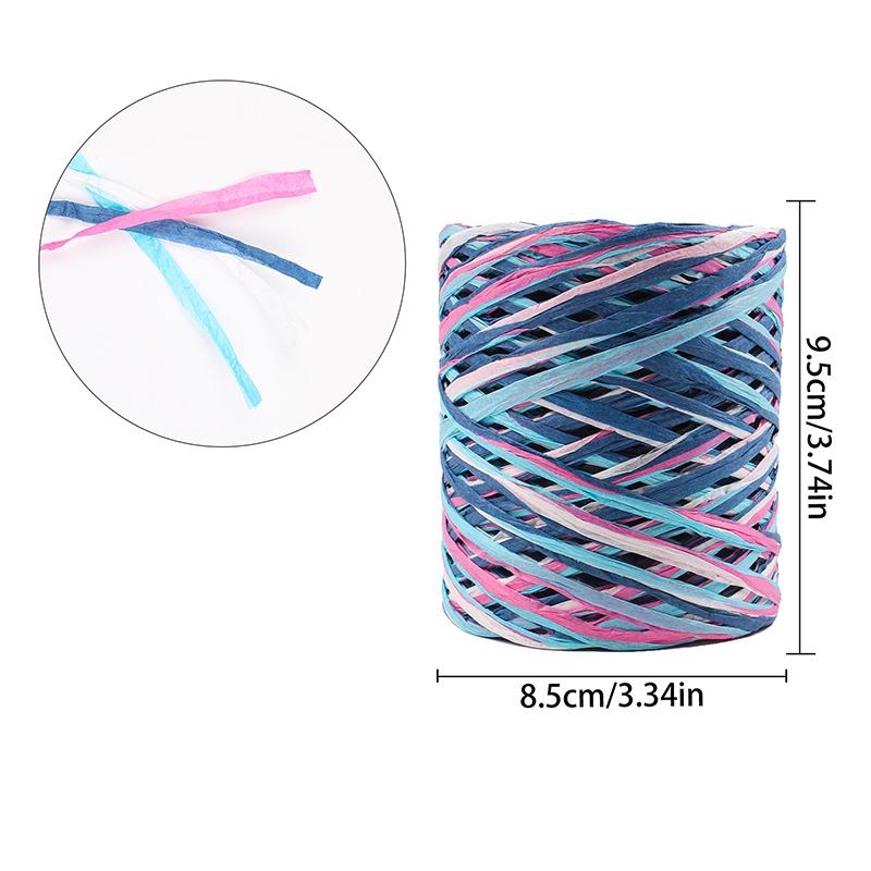 1Roll Paper Rope DIY Weaving Decorative Paper Rope Lafite Grass Creative Handmade Gift Colorful Packaging Rope Bouquet Packaging