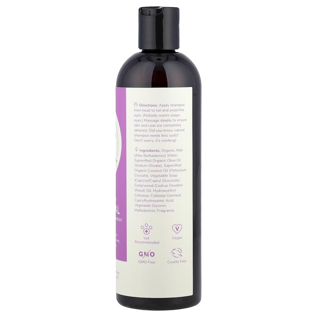 Kin+Kind, Organic Oatmeal Moisturizing Dog Shampoo, Fig & Cedar, 12 fl oz (354 ml)