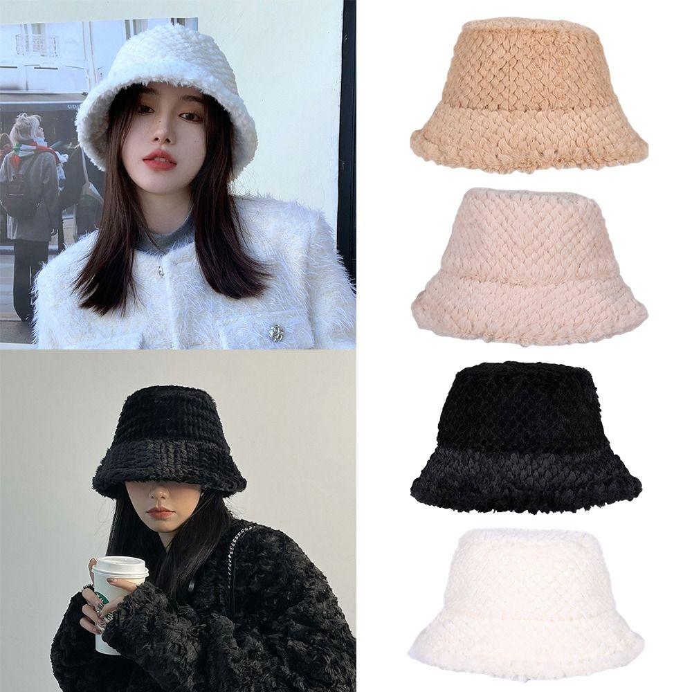 

Plush Bucket Hat Korean Basin Hat Casual Fisherman Hat Outdoor