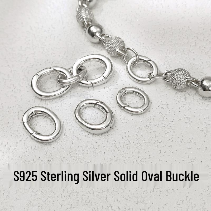 

S925 Sterling Silver Oval Clasp Connector for DIY Jewelry Making