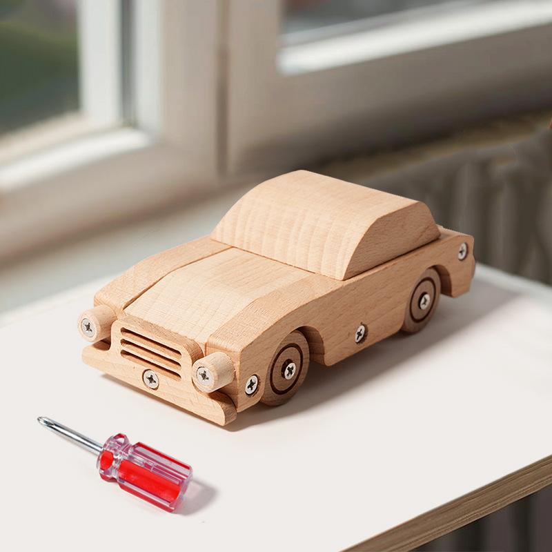 Children'S Wooden Disassembly Screws Assembly Toy Car Early Education Educational Vehicles Assembly Building Block Toys