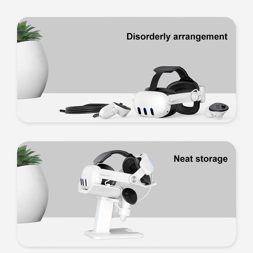 New Charging Station Controller Charging Station VR Display Stand With LED Indicator Charging Cable Compatible For Meta Quest 3