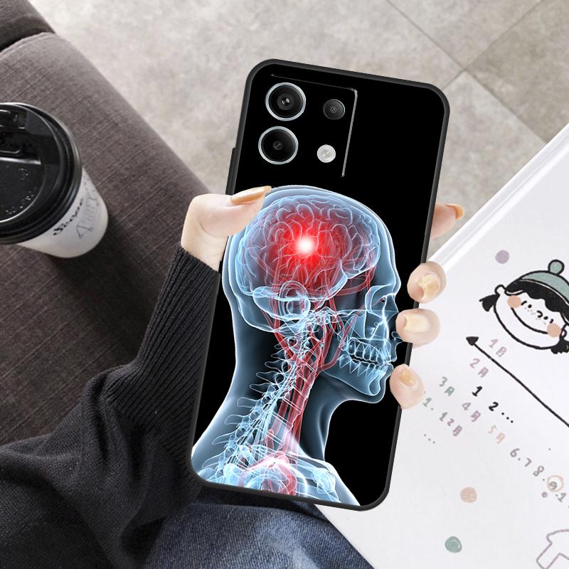 Medical Human Organs Brain Cover For Xiaomi Redmi Note 13 9 10 11 12 14 15 Pro Plus Case For Redmi 15 C 12C 13C 14C 10C