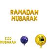 Elegantes Eid Ramadan Hajj Mubarak Folienballon-Set für islamische Partydekorationen