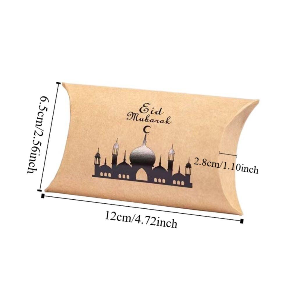 10 Peças Design de Lua Crescente Embalagem de Presentes de Ramadã Sacola de Doces Eid Mubarak Festa Muçulmana Islâmica