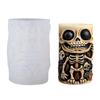 Halloween Skull Pattern Silicones Cylindrical Candle Making Mold Safe For Home Crafts And Chocolate Art Projects