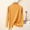 Women's Nano Fleece High Neck Ruffle Long Sleeve Warm T-shirt