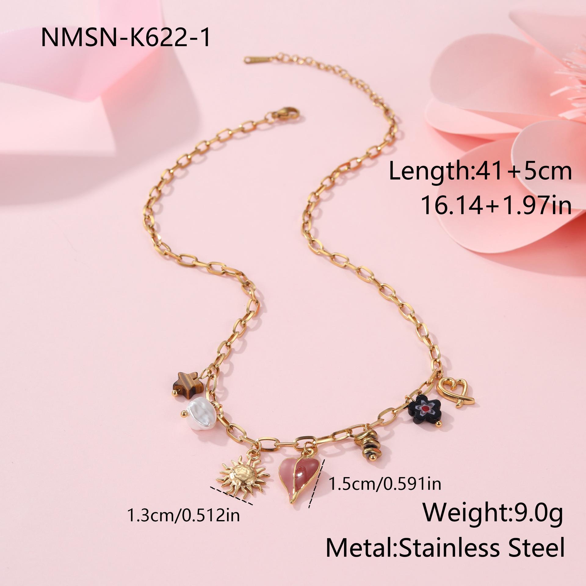 GEMCHIC Women s Fashion Layered Sun Heart Pendant Stainless Steel Chain Necklace