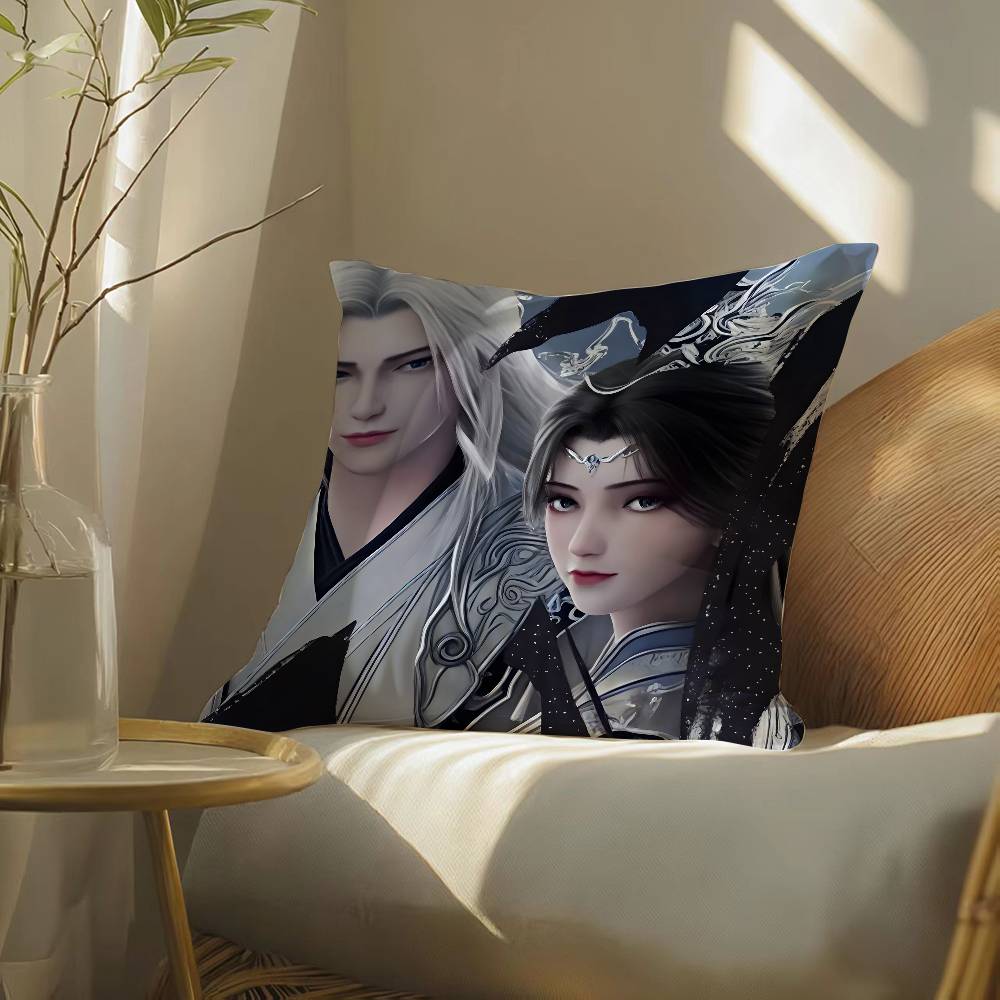 Chinese Classical Handsome Wu Xin Man Pillow Case Silky Elegant Comfort Sofa Bed  Invisible Zipper Beach Pillowcase