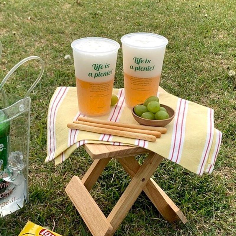 Elegant Table Life Is Picnic Portable Reusable Cup Beer Drink Mug for Camping