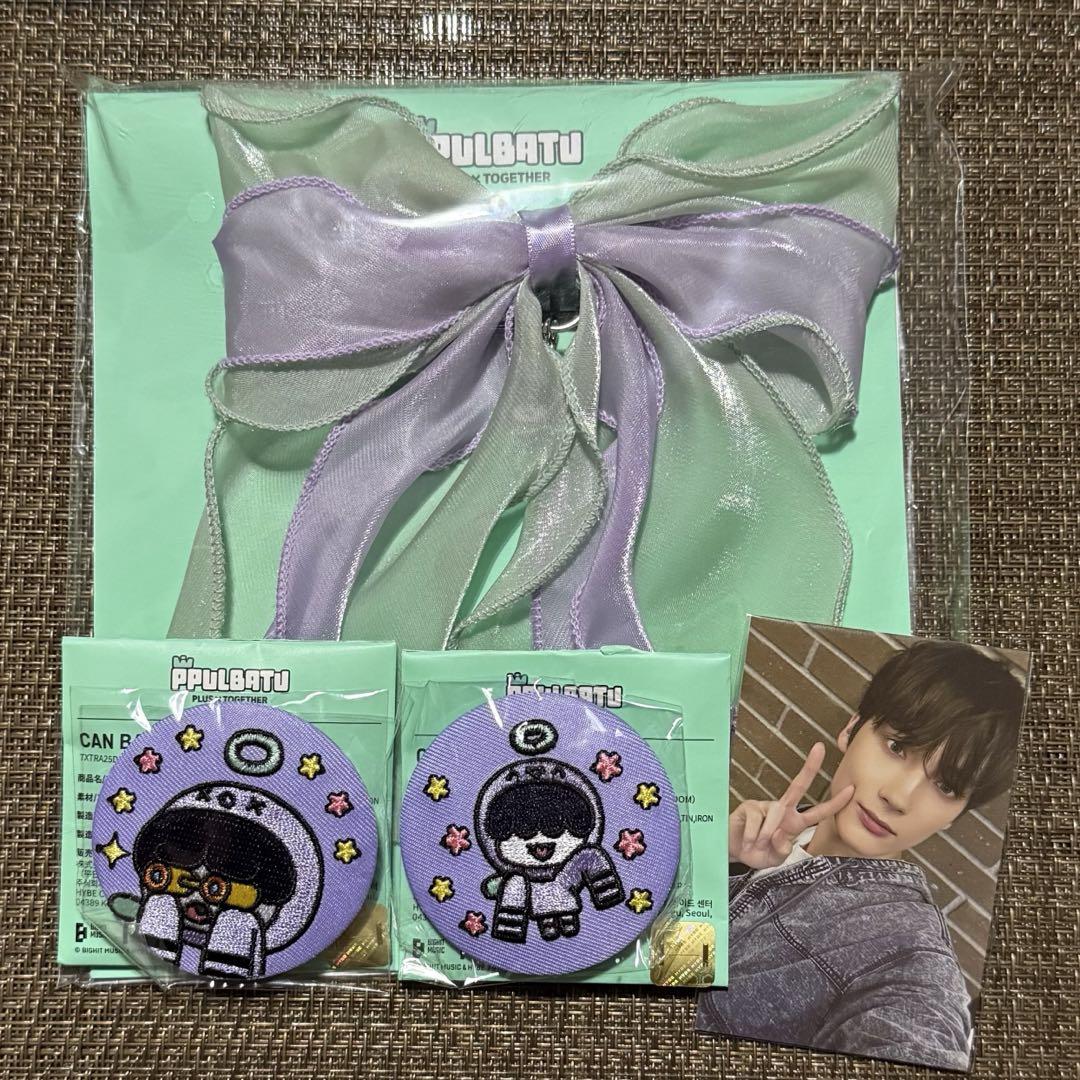 

[USED] TXT Purbatu Humnyarin Embroidered Can Badge Ribbon Purchase Bonus Trading Card