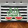 2D Watermelon "Hello Summer" Backdrop for Beach Party and Summer Themed Decor