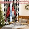 2pcs, 2D FLAT PRINTING Curtains (Without Rod) Cardinal Wreath Holiday Curtains Polyester Curtains Decorations Inside Perfect for
