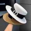 Hat Women's Summer Shade Sunscreen Flat Top Celebrity Top Hat Seaside Fashion Sun Hat New High-end Straw Hat