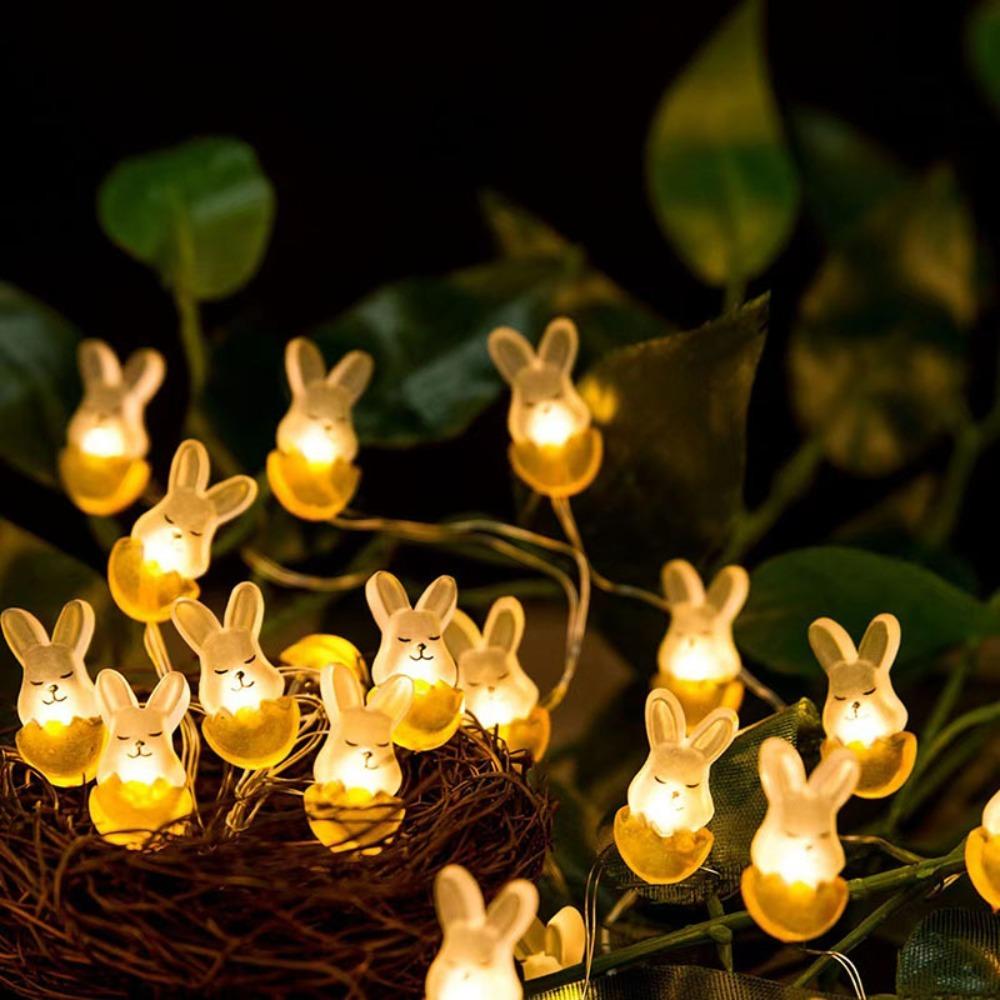 Easter Decoration Bunny Carrot Lanterns Carrot Chick Eggs Fairy Light Garland  Home Party Decor