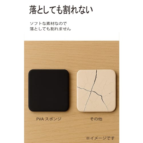 Aion Absorbent Coaster, Sponge, Round, Black, 9x9cm, 1 Coaster, Non-Stick, Non-Slip, Washable, Made in Japan, 173-BK