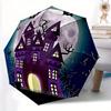 1 Stück Halloween Spukschloss Automatischer Faltregenschirm - Leicht, Einziehbar mit 8-Speichen-Haltbarkeit, Perfekt für Abenteuer im Freien 15145