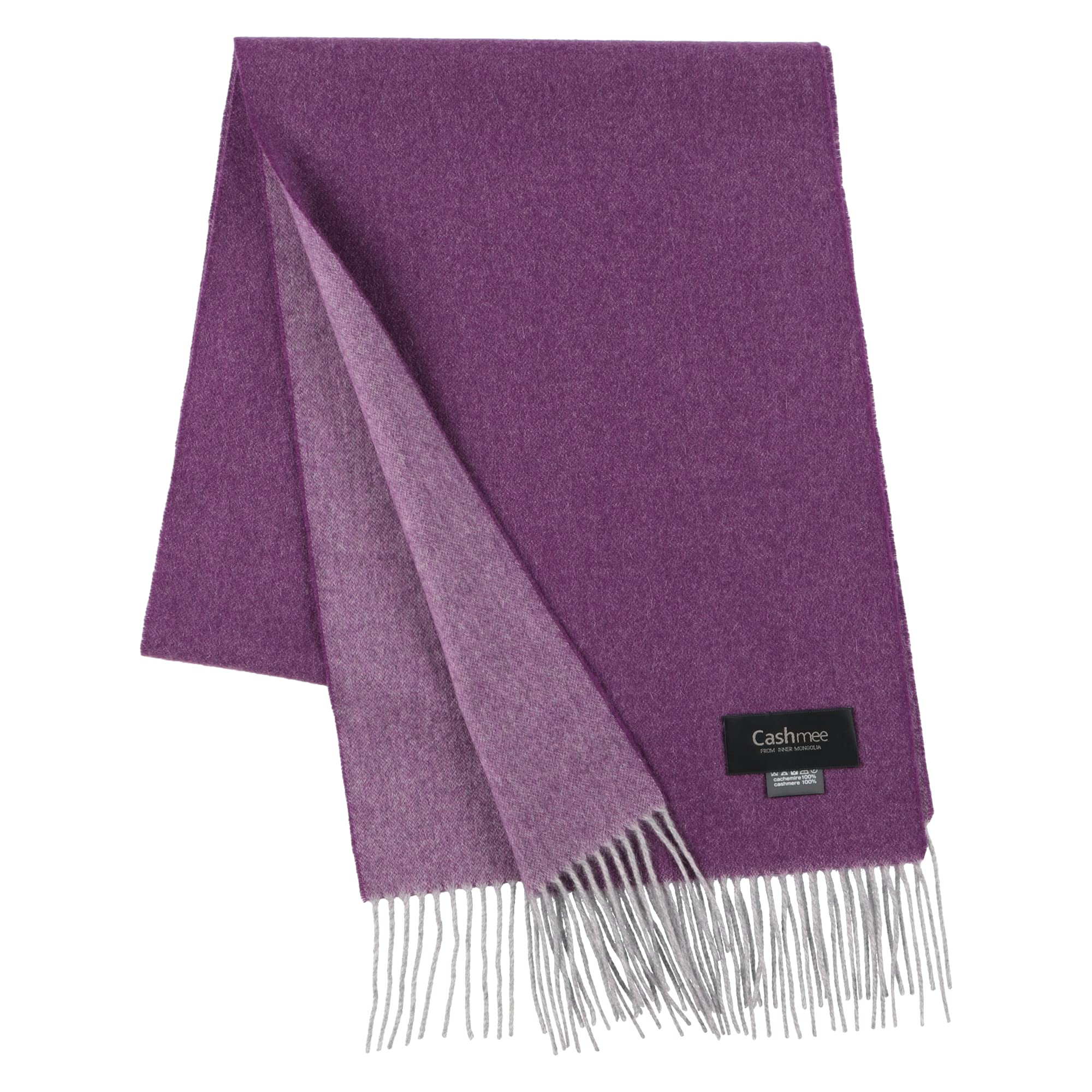 

Cashmee rv30 Supreme Quality Cashmere Reversible Cashmere Unisex x Light Gray 100% Scarf, Rigel, (Purple (D6627))