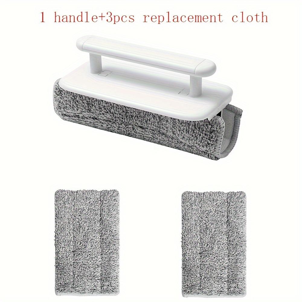 

4-Piece Window Groove Cleaning Brush Set with Handle and 3 Microfiber Cloths – Easy-Glide Squeegee for Home Living Room – Efficient Sliding Door Track 4pcs