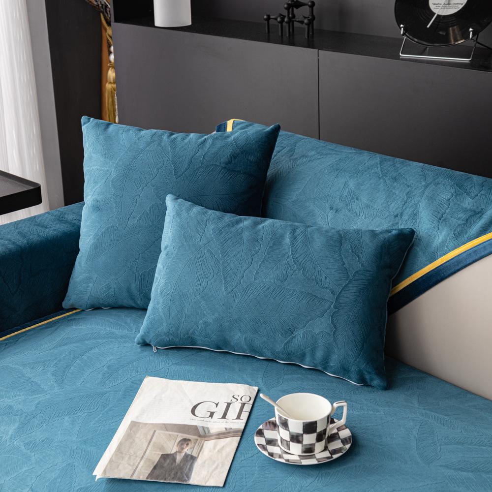 Universal New Chenille Sofa Cushion Anti-Cat Scratch Sofa Cover Towel Solid Color Non-Slip Sofa Backrest Cover Towel