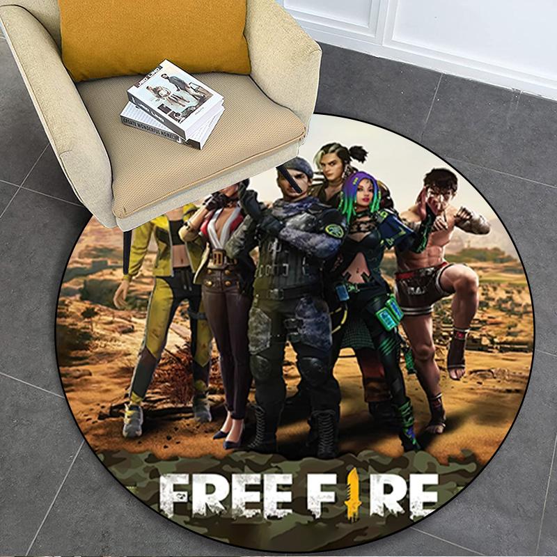 1Pc  Free Fire Circular Print Rug - Home Decoration Carpet For Living Room Bedroom Flooring Computer Chair Area Rug
