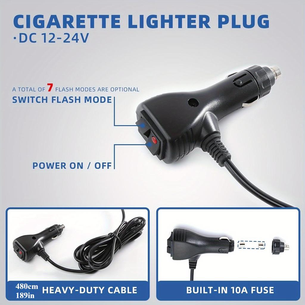 40LED Beacon Lights Warning Safety Flashing Emergency Roadside Strobe with Magnetic Base for Car Truck Forklift Tractor 12-24V