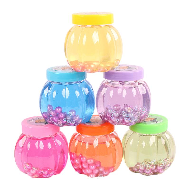 16PCS Pumpkin Bottle Crystal Mud Pearl Crystal Mud Color Mud DIY Jelly Mud Transparent Crystal Mud Children's Lightweight Clay
