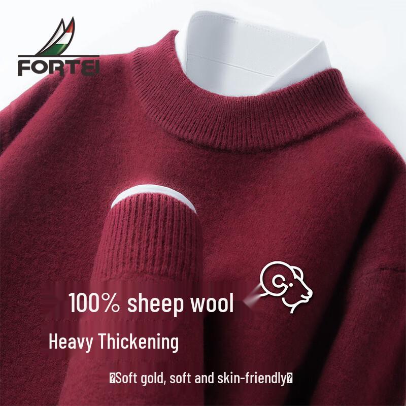 Men s 100% Merino Wool Round Neck Sweater 54