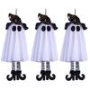 Halloween Hanging Ghosts with Witch Hat Glowing Ghost Witch Hat Lights Creepy Garden Yard Party Decorations