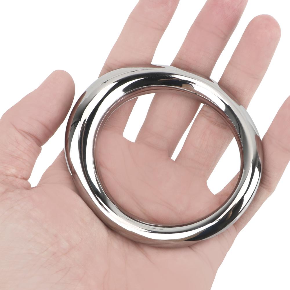 Metal Scrotum Stretcher Erotic Delay Ejaculation Stainless Steel Sex Toys for Men Cock Ring Penis Bondage Lock