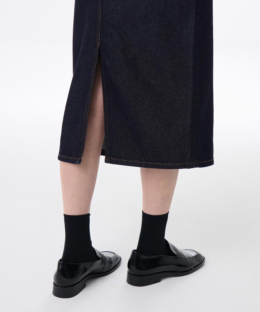 Musinsa Standard Woman Women'S Denim Midi Skirt [Deep Indigo]