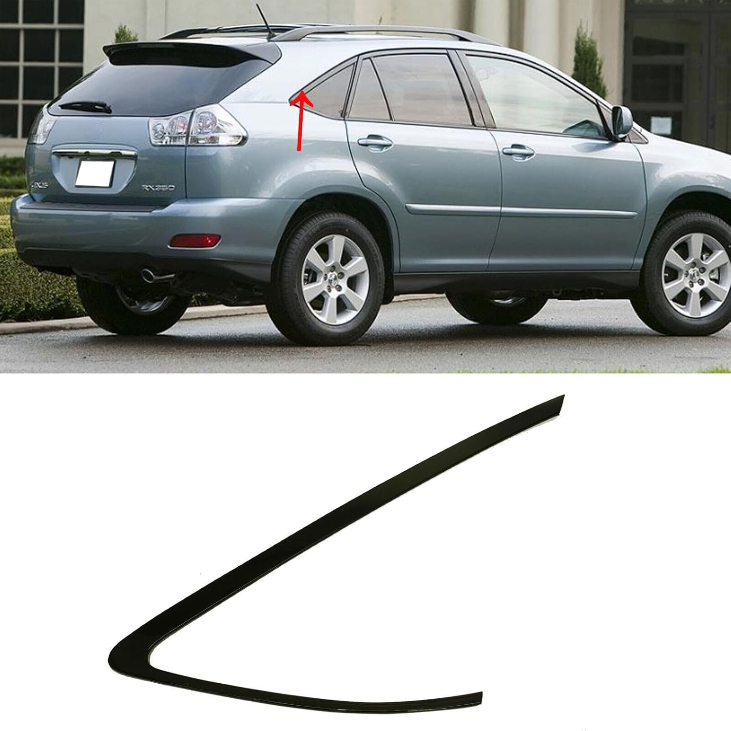 

Запасна накладка на скло задньої чверті кузова Підходить для Lexus RX330, RX350, RX400 2004 2005 2006 2007 2008 2009 (Ліва сторона водія) Right Passenger Side