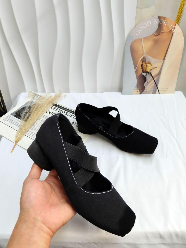 Grape Mom Studio Wysokiej klasy mokasyny ze skóry końskiej z kwadratowym noskiem i masywnym obcasem dla kobiet - Styl jesienny