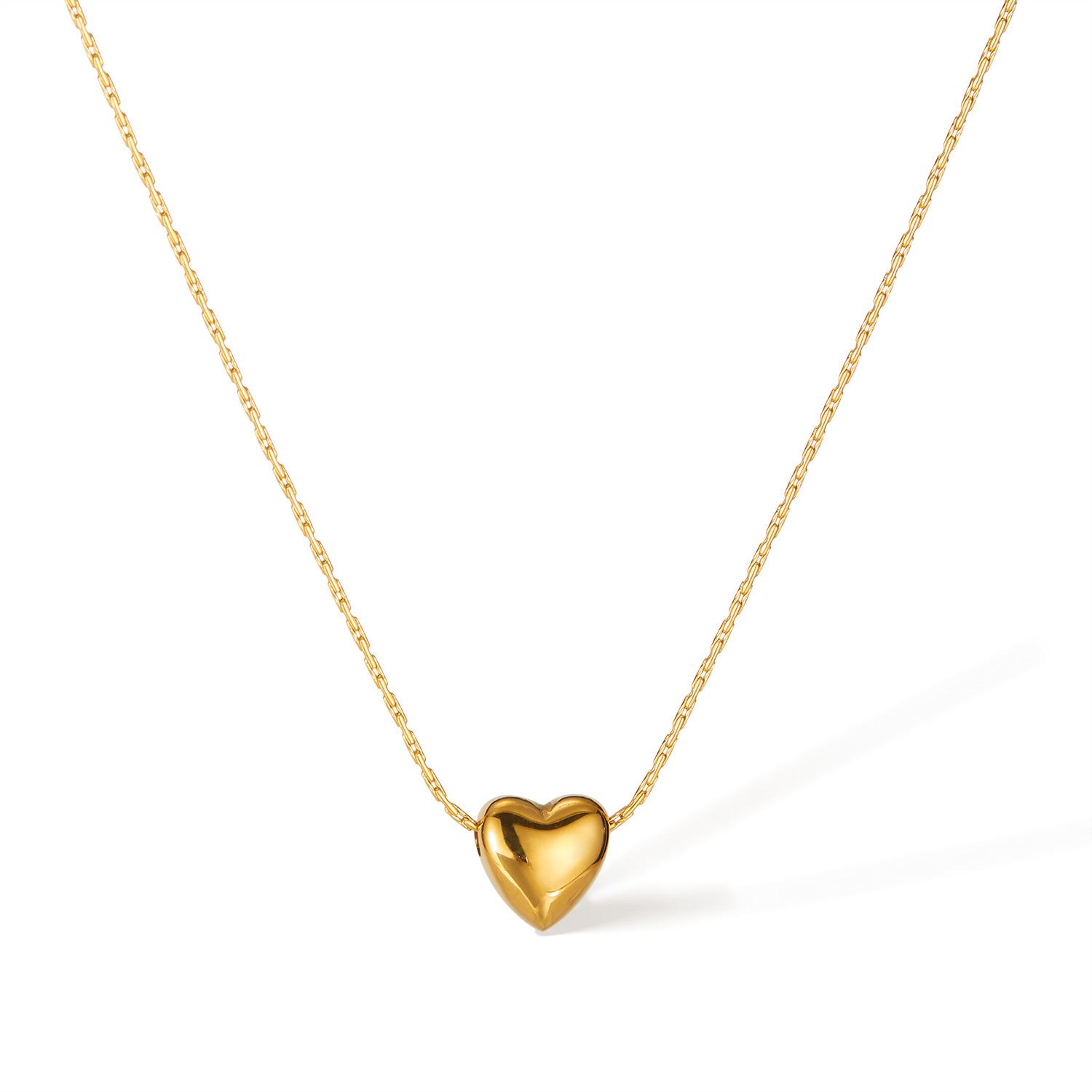

OPK Gold Plated Minimalist Heart Necklace - Stylish Stainless Steel Clavicle Chain