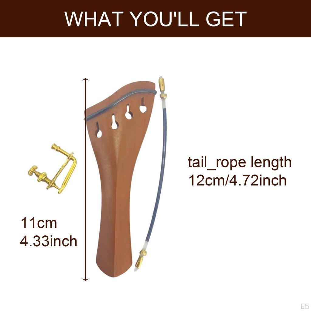 4/4 Violin Tailpiece Pull String Plate Easy to Use Fine Workmanship Replacement with Tail