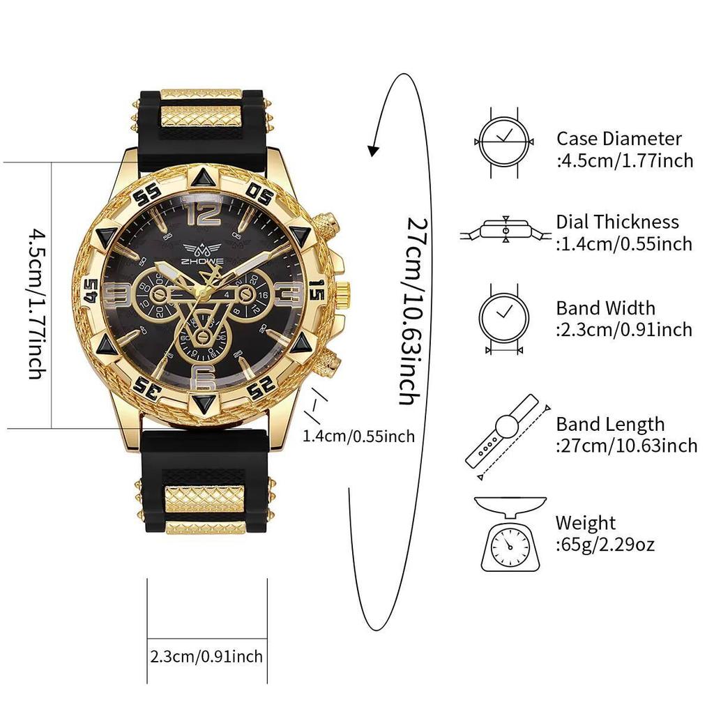 Fashion Large Dial Men's Watch Casual Silicone Band Men Sports Quartz Watches Reloj Hombre