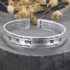 Engraved Cuff Bracelet Vintage Silver-Tone Alloy Wrist Bangle with Open Slip-On Design for Everyday Outfits and Casual Simple Gifting